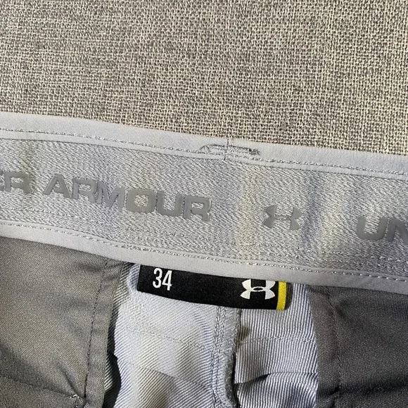 Under Armour UA Golf Chino Shorts Mens Size 34 Grey Stretch Performance - Picture 3 of 9